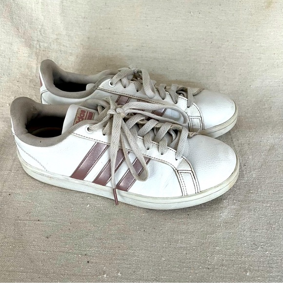 Adidas Advantage Cloudfoam Ortholite Float White & Rose Gold Women’s Size 9 - Picture 3 of 12